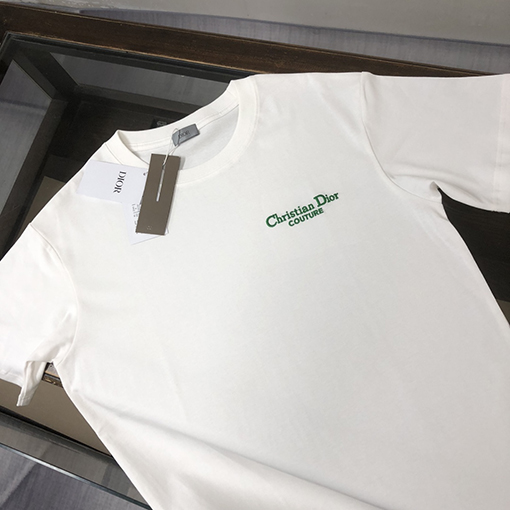 ディオールスーパーコピー ファッション刺繍ロゴ半袖Tシャツ