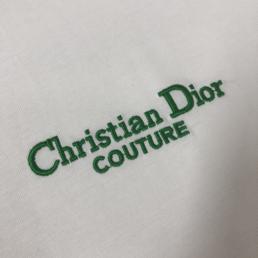 ディオールスーパーコピー ファッション刺繍ロゴ半袖Tシャツ