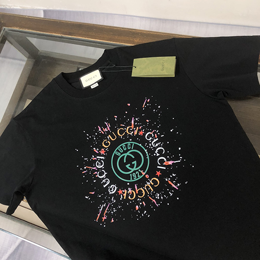 グッチ 新しいメンズクルーネック半袖カップルTシャツ