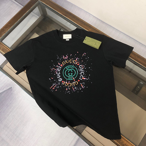 グッチ 新しいメンズクルーネック半袖カップルTシャツ
