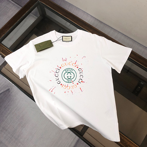 グッチ 新しいメンズクルーネック半袖カップルTシャツ