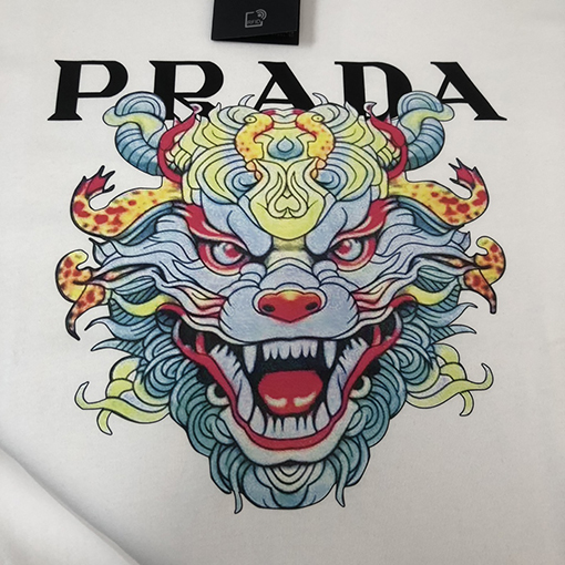プラダコピー メンズクルーネック半袖カップルTシャツ