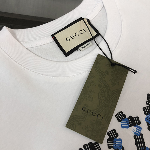 グッチ 新しいメンズラウンドネック半袖通気性カップルTシャツ