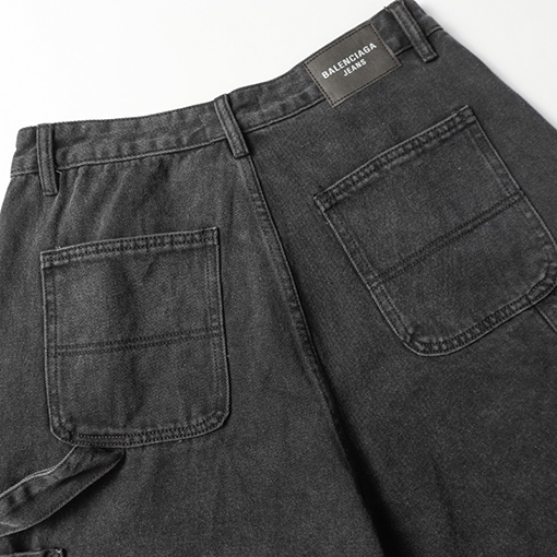 バレンシアガ 新しい黒の重工業水洗いデニムパンツ