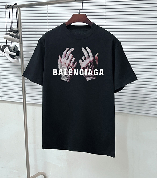 バレンシアガ 新作プリントラウンドネック半袖Tシャツ