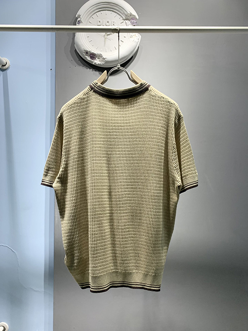 プラダ 新しいラウンドネックシルクコットンジャカードニットTシャツ