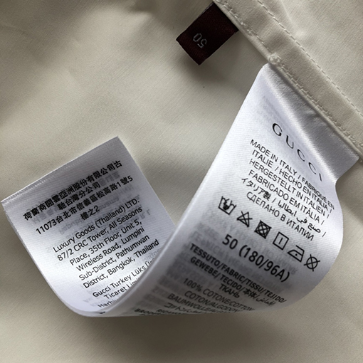 グッチ  新しいAncora赤いラベルの白い長袖シャツ