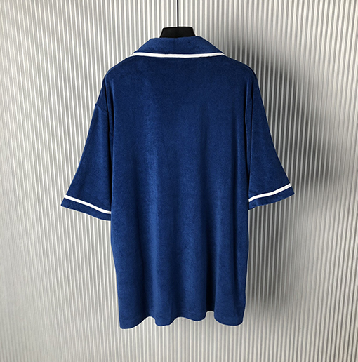 プラダ 新しい三角マークの綿ボウリングシャツ半袖カーディガン