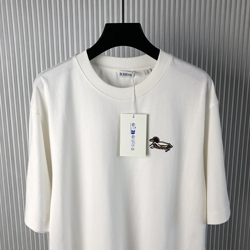 バーバリー 新しいアヒルの刺繍ラウンドネック半袖Tシャツ