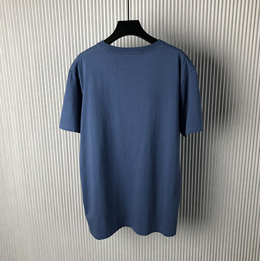 ディオールコピー  新しいブルーコットン平織りニット半袖Tシャツ