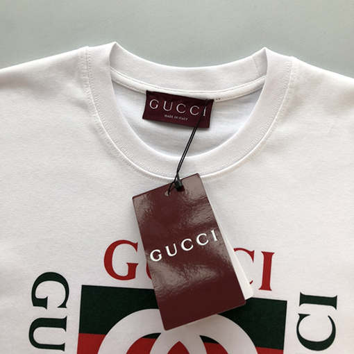 グッチスーパーコピー  新しい装飾Gucプリントニットコットン半袖Tシャツ