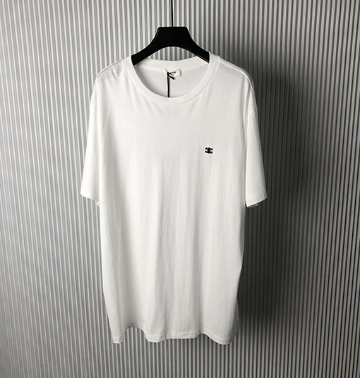 セリーヌコピー 新しいロゴ小さな刺繍ラウンドネック半袖Tシャツ