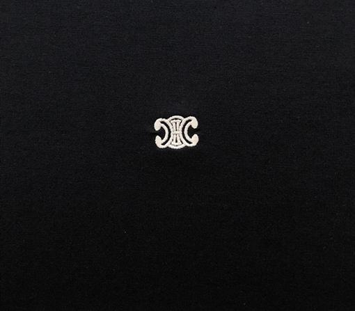 セリーヌコピー 新しいロゴ小さな刺繍ラウンドネック半袖Tシャツ