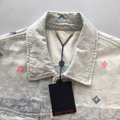 ルイヴィトン 新作カラフル刺繍セット・デニムジャケットコート