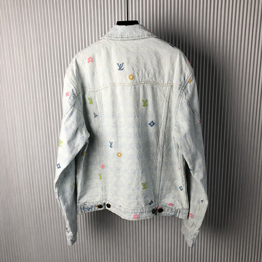 ルイヴィトン 新作カラフル刺繍セット・デニムジャケットコート