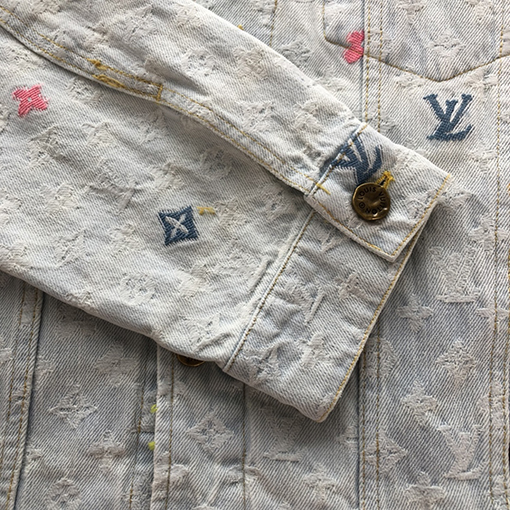 ルイヴィトン 新作カラフル刺繍セット・デニムジャケットコート