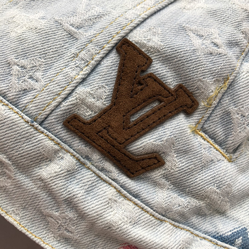 ルイヴィトン 新作カラフル刺繍セット・デニムジャケットコート