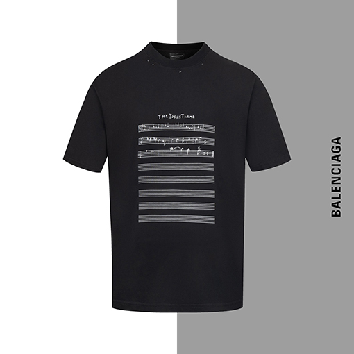 バレンシアガ 限定音楽音符クルーネック半袖Tシャツ