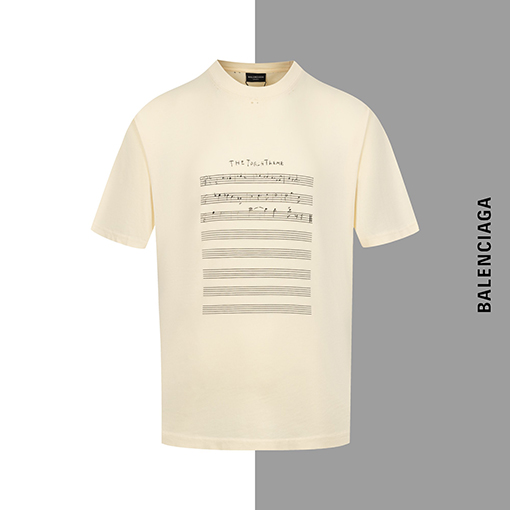 バレンシアガ 限定音楽音符クルーネック半袖Tシャツ