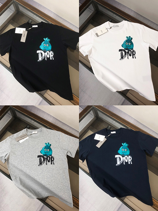 モンクレールコピー 立体ゴースト文字ロゴプリントカップルTシャツ