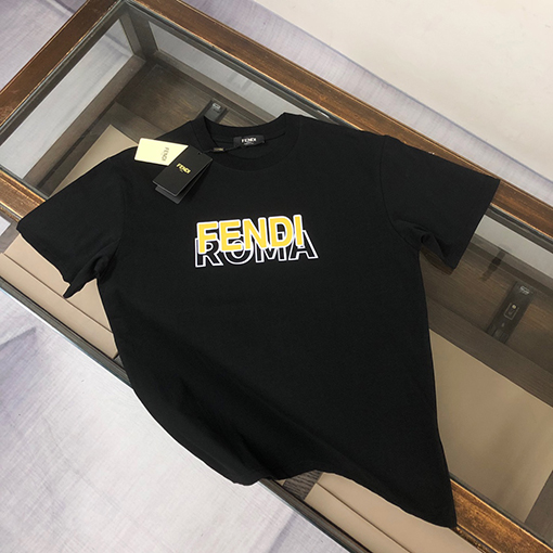 フェンディ カップルラウンドネック半袖カップルTシャツ