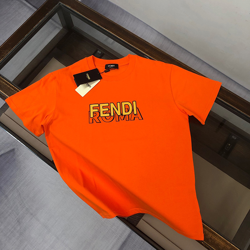 フェンディ カップルラウンドネック半袖カップルTシャツ