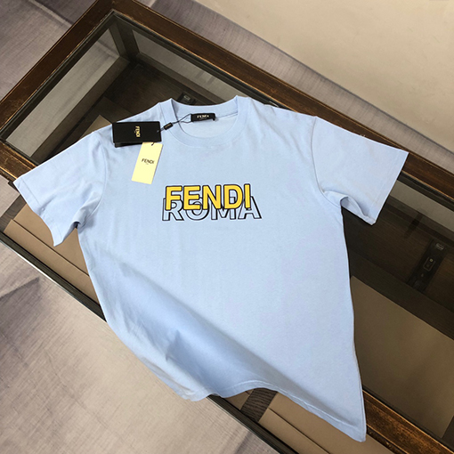 フェンディ カップルラウンドネック半袖カップルTシャツ