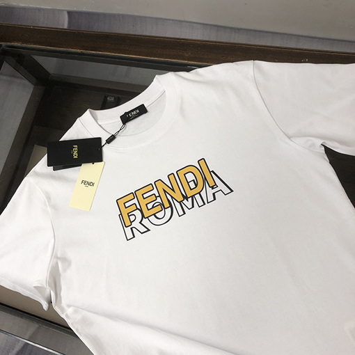 フェンディ カップルラウンドネック半袖カップルTシャツ