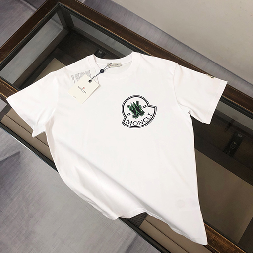 モンクレール 新しいロゴプリントラウンドネック半袖Tシャツ
