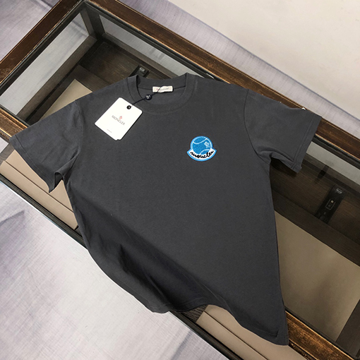 モンクレール タオル刺繍ラウンドネック半袖カップルTシャツ