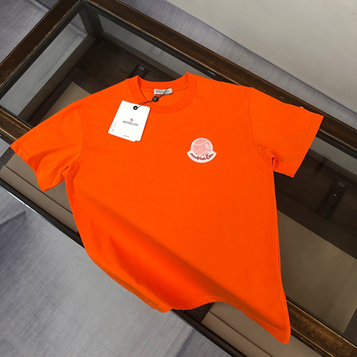 モンクレール タオル刺繍ラウンドネック半袖カップルTシャツ