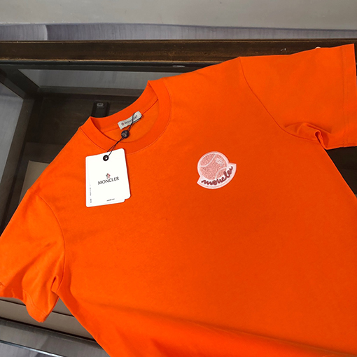 モンクレール タオル刺繍ラウンドネック半袖カップルTシャツ