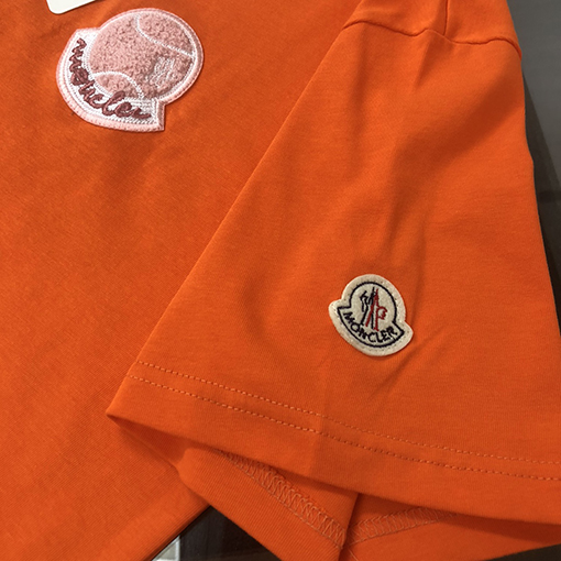モンクレール タオル刺繍ラウンドネック半袖カップルTシャツ