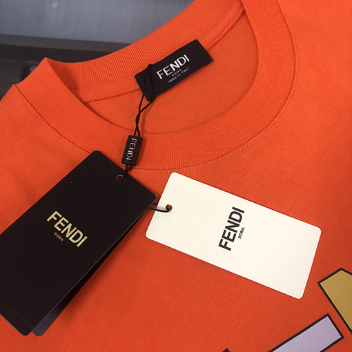 フェンディ カジュアルカジュアルラウンドネック半袖Tシャツ