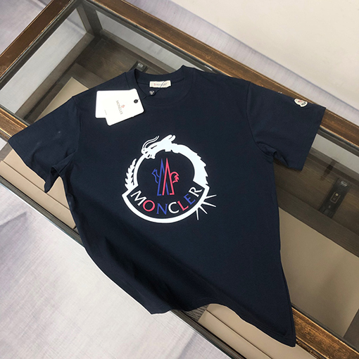 モンクレール 新しいドラゴン年賀状ラウンドネック半袖Tシャツ