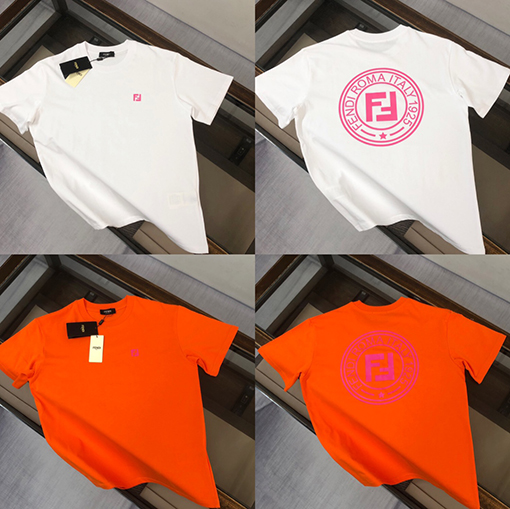 フェンディコピー ラウンドネック半袖カップルTシャツ