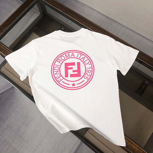 フェンディコピー ラウンドネック半袖カップルTシャツ