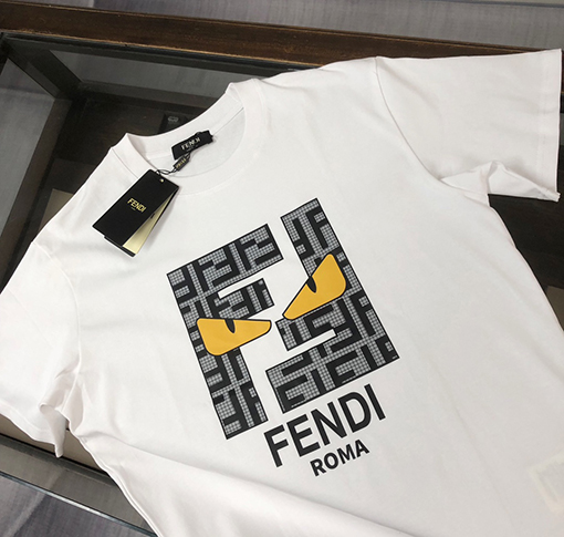 フェンディコピー スタイリッシュなラウンドネック半袖カップルTシャツ