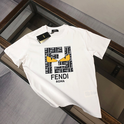 フェンディコピー スタイリッシュなラウンドネック半袖カップルTシャツ