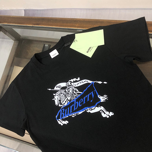 バーバリー ラウンドネック半袖カップルTシャツ