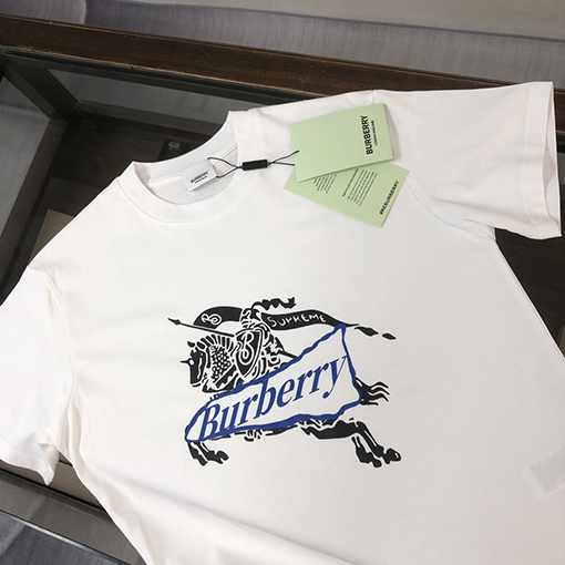 バーバリー ラウンドネック半袖カップルTシャツ