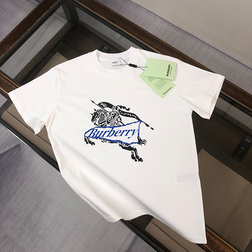 バーバリー ラウンドネック半袖カップルTシャツ