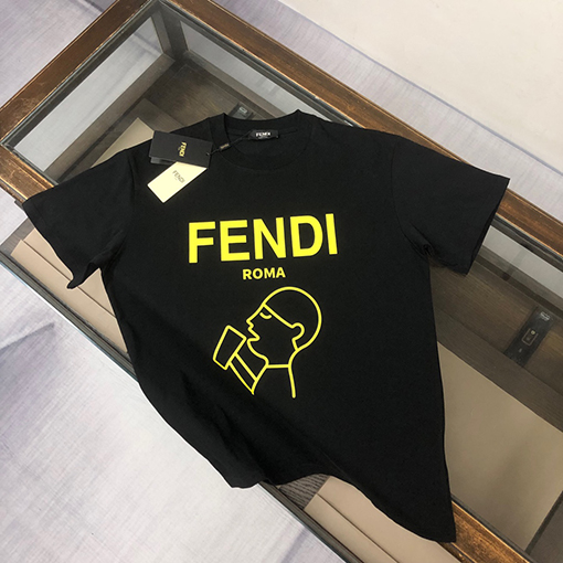 フェンディコピー 新しいラウンドネック半袖カップルTシャツ