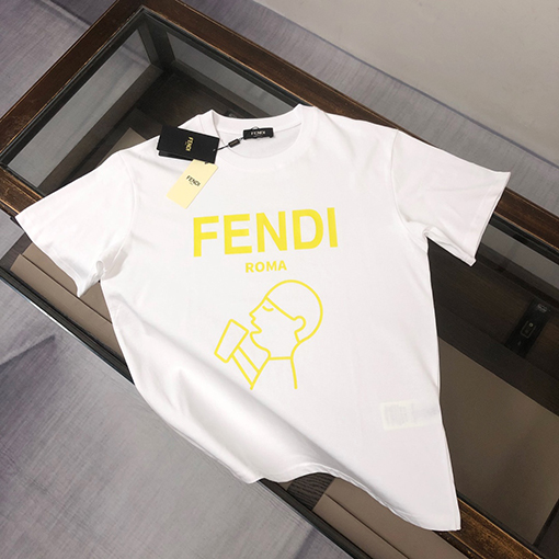 フェンディコピー 新しいラウンドネック半袖カップルTシャツ