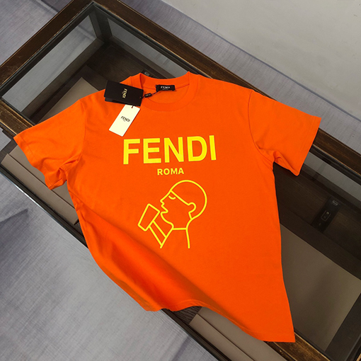 フェンディコピー 新しいラウンドネック半袖カップルTシャツ