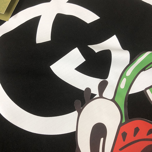 グッチ 新しいカップルのコットンラウンドネック半袖Tシャツ