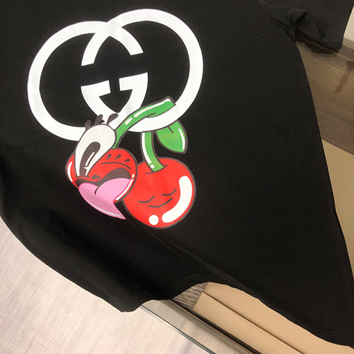 グッチ 新しいカップルのコットンラウンドネック半袖Tシャツ