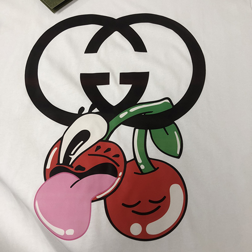 グッチ 新しいカップルのコットンラウンドネック半袖Tシャツ