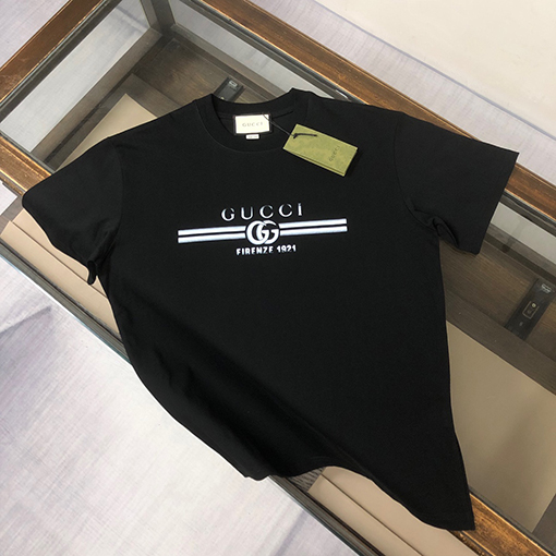 グッチコピー 新しいカップルのラウンドネック半袖Tシャツ