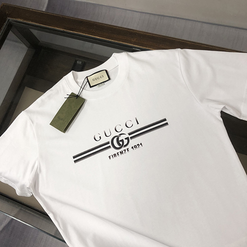 グッチコピー 新しいカップルのラウンドネック半袖Tシャツ